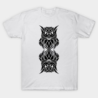 Vector Owl Graphic Black and White T-Shirt